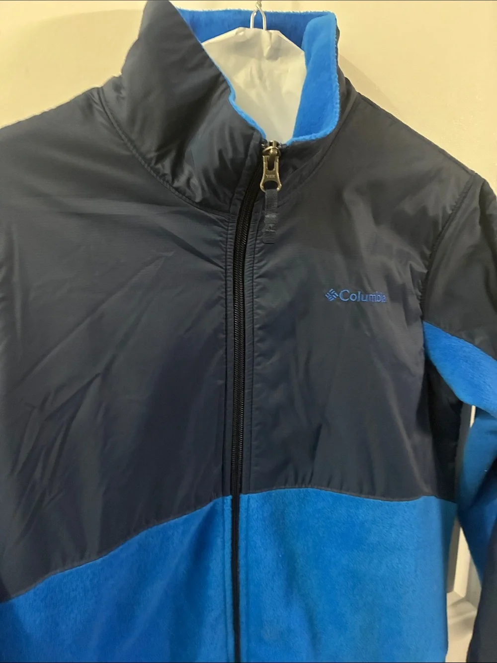 Columbia boys Navy and Bright Blue Two-Tone Puffer Jacket